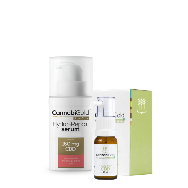 CannabiGold - Arcápoló Kozmetikai Csomag - Érzékeny, Allergiára Hajlamos Bőrtípusra