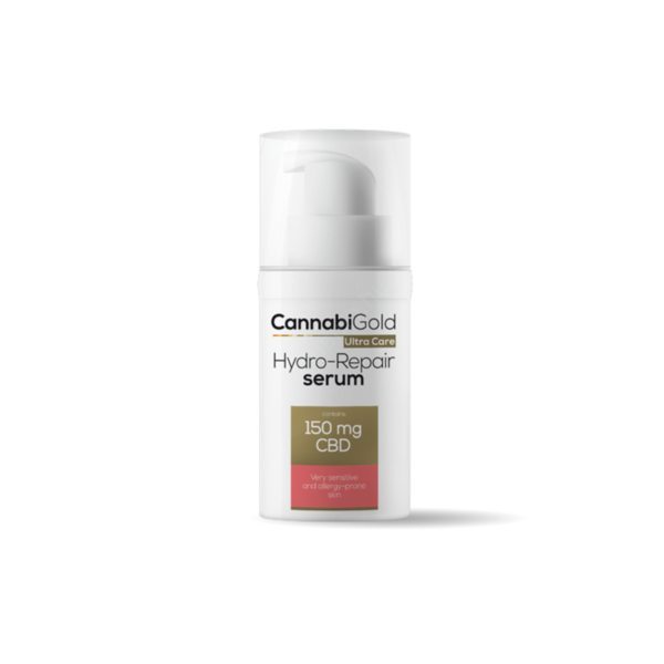 CannabiGold – Hydro-repair szérum – nagyon érzékeny, allergiára hajlamos bőrre ( 30 ml // 150 mg CBD)