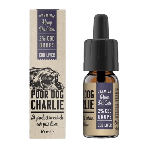 Pharma Hemp Poor Dog Charlie 2% CBD kutyáknak – tőkehalmáj ízű (10 ml)