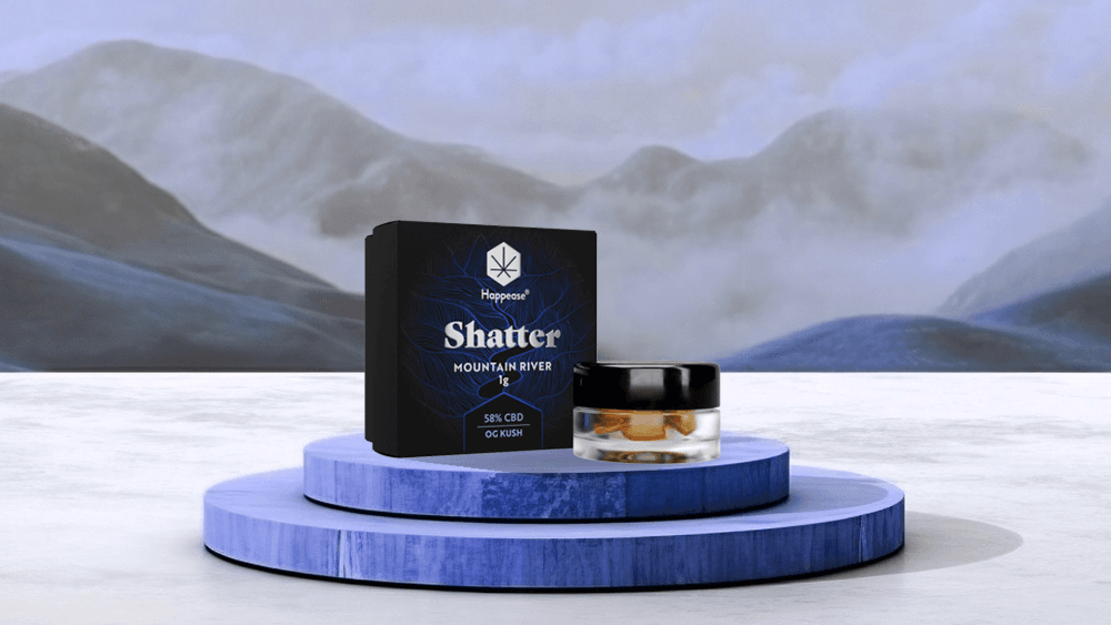 Happease Shatter 58% CBD (1g) OG Kush - Mountain River