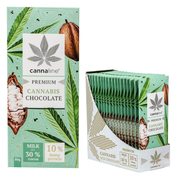Cannaline - Prémium Cannabis Tejcsokoládé 10% Kenderfehérjével (80g)