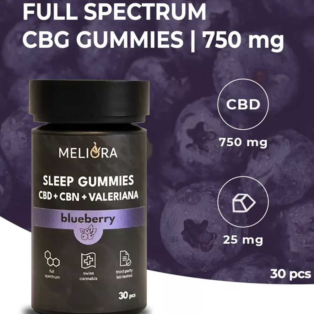 Meliora CBD + CBN Gumicukor Sleep Áfonya 750 mg (30db)